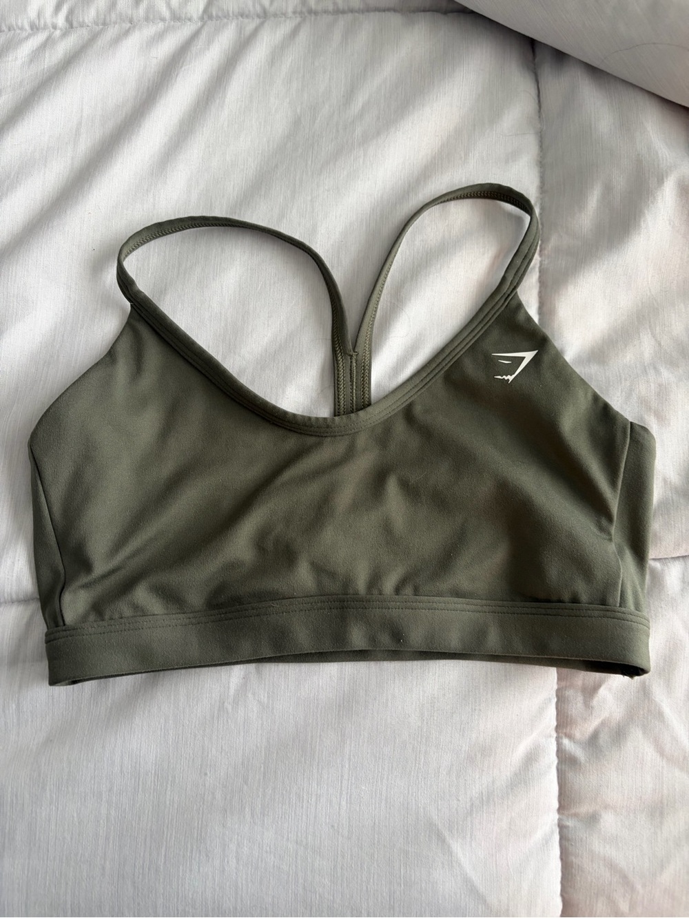 Gymshark V neck core olive Sports Bra